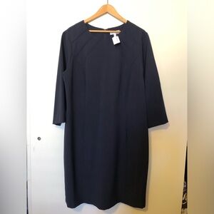 Neiman Marcus Blue Sheath Dress with Raglan Sleeves